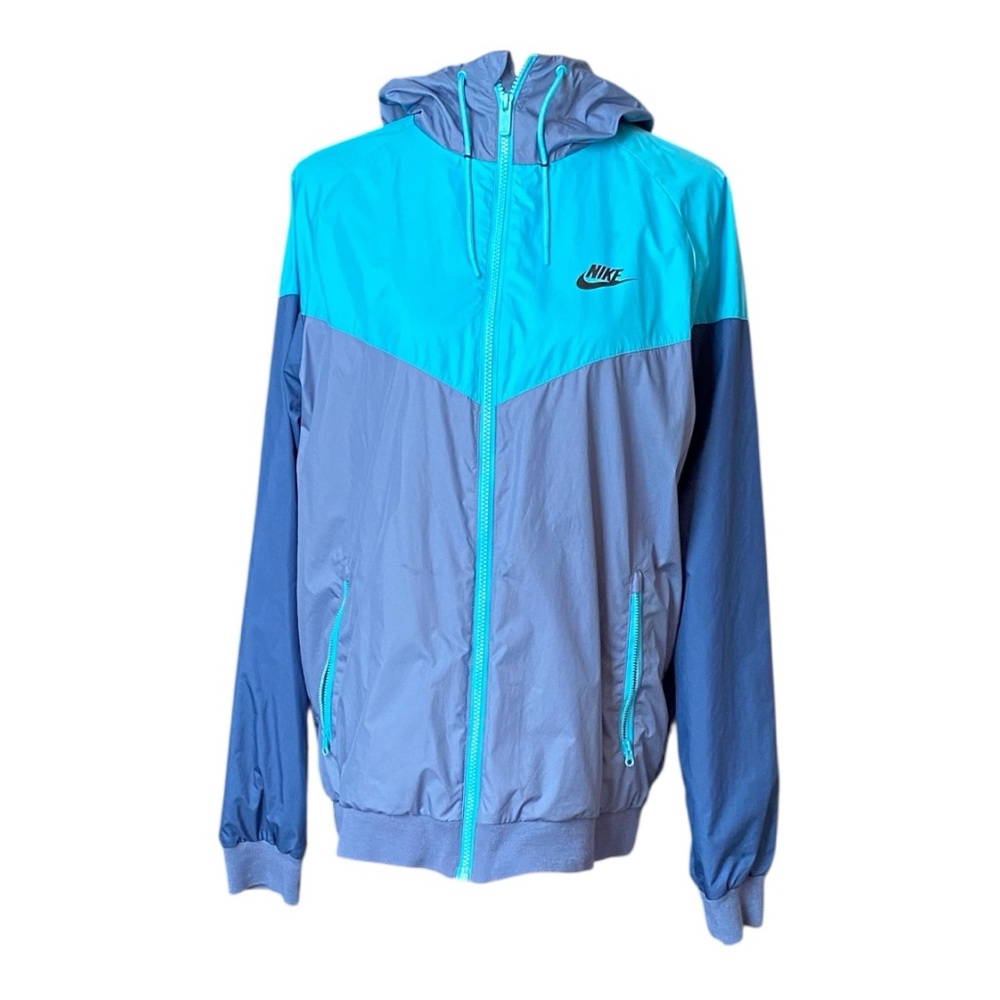 Nike Teal and Blue Women's Bomber Jacket
